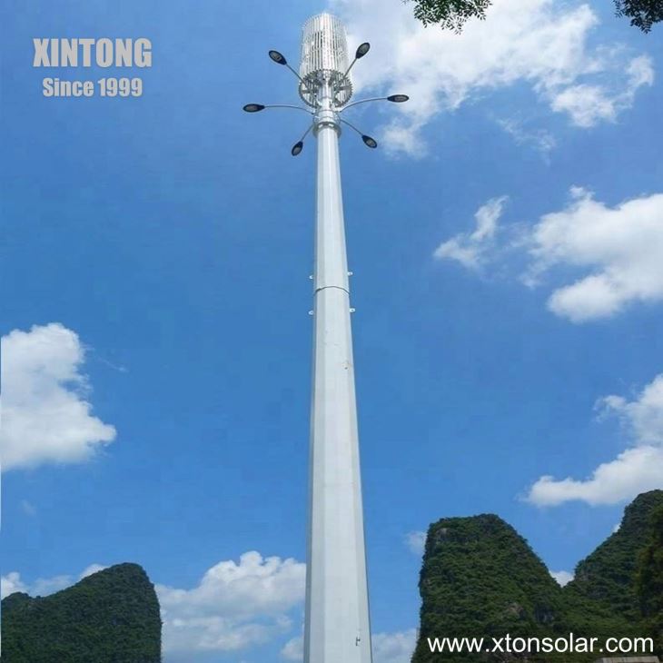 AC/DC 12V LED High Mast Lighting With Hot DIP Galvanized Pole Price List